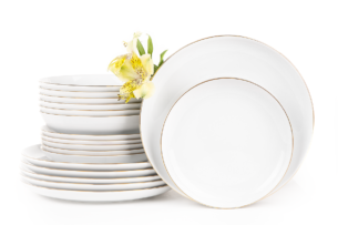 NORA ZŁOTA LINIA, https://dev1-mda.konsimo.pl/kolekcja/nora-zlota-linia/ Zestaw obiadowy 6os. (18 el.) Złota Linia - zdjęcie