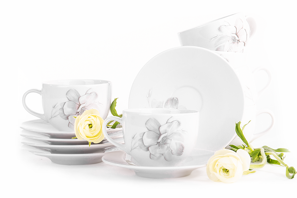 NORA MAGNOLIA Komplet filiżanek 6os. (12el.) Magnolia - zdjęcie 0