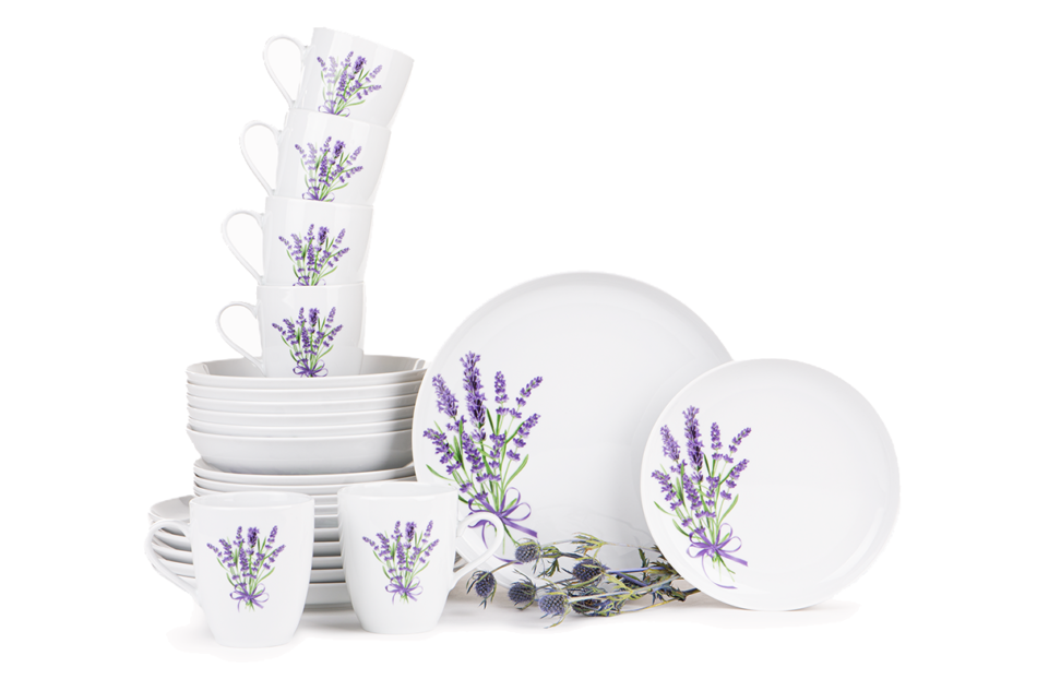 NORA LAWENDA Zestaw obiadowy 6os. (24 el.) Lawenda - zdjęcie 0