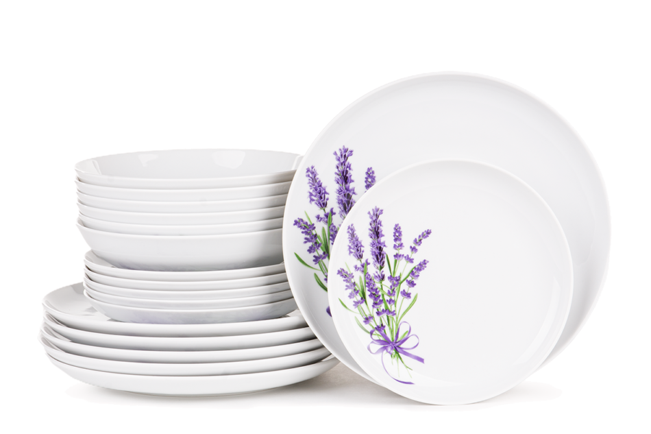 NORA LAWENDA Zestaw obiadowy 6os. (18 el.) Lawenda - zdjęcie 0