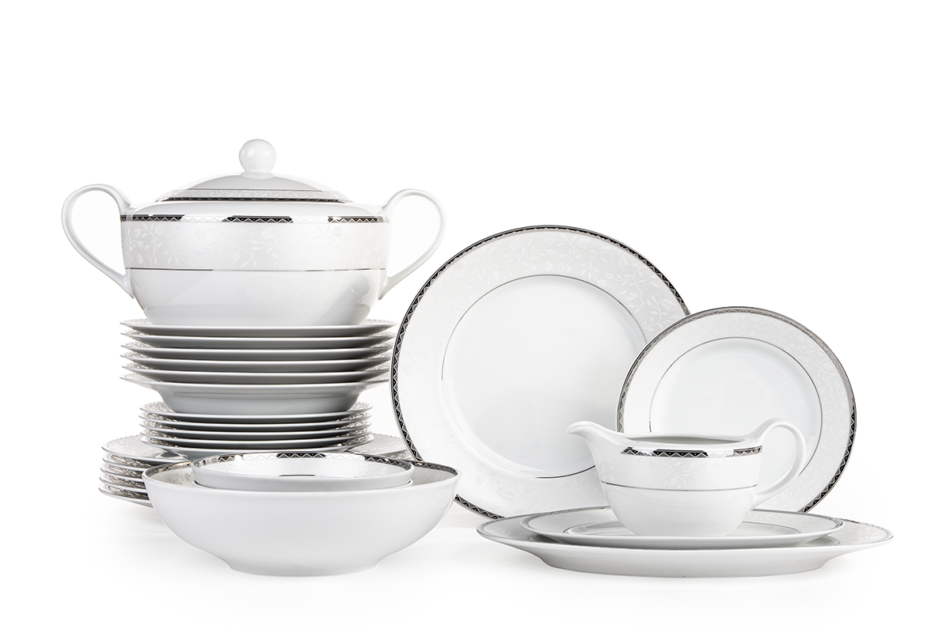 AMELIA PLATYNA Zestaw obiadowy 6os. (25 el.) Platyna - zdjęcie 0