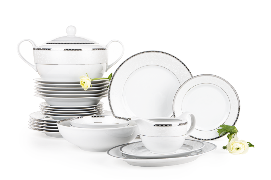 AMELIA PLATYNA Zestaw obiadowy 6os. (25 el.) Platyna - zdjęcie 2