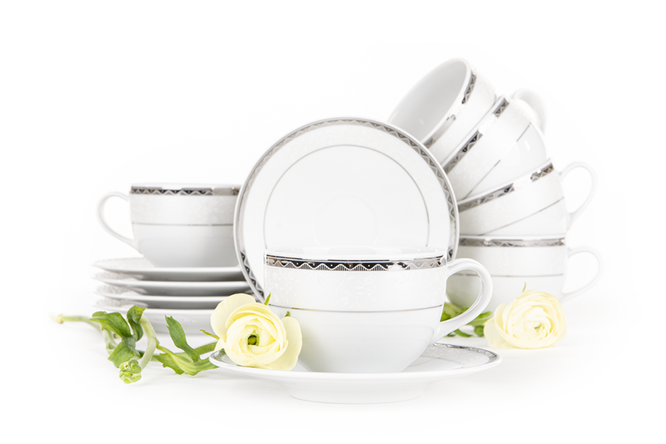 AMELIA PLATYNA Komplet filiżanek 6os. (12el.) Platyna - zdjęcie 3
