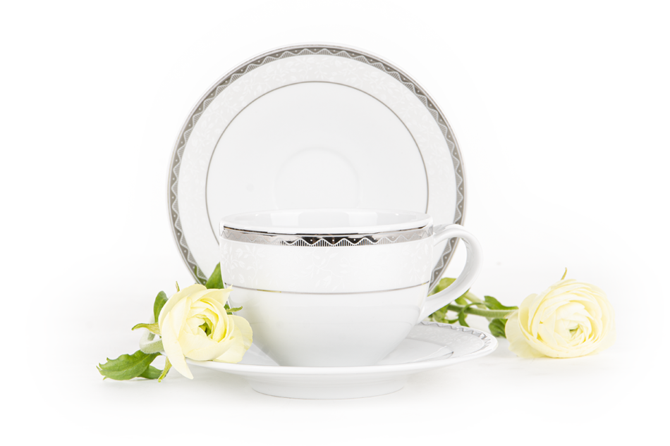 AMELIA PLATYNA Komplet filiżanek 6os. (12el.) Platyna - zdjęcie 2