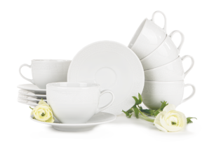 AMELIA BIAŁA KORONKA, https://dev1-mda.konsimo.pl/kolekcja/amelia-biala-koronka/ Komplet filiżanek 6os. (12el.) Biała Koronka - zdjęcie