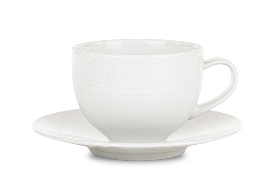 AMELIA BIAŁA KORONKA Komplet filiżanek 6os. (12el.) Biała Koronka - zdjęcie 2