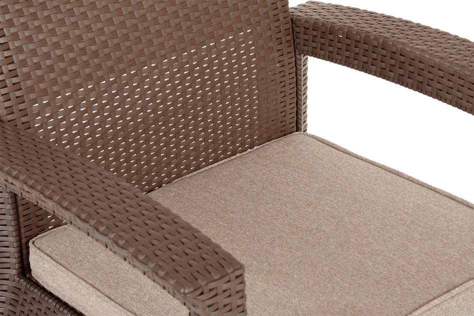 NEOMENS Zestaw mebli ogrodowych (3,1,1,st.) brązowy/beżowy - zdjęcie 5