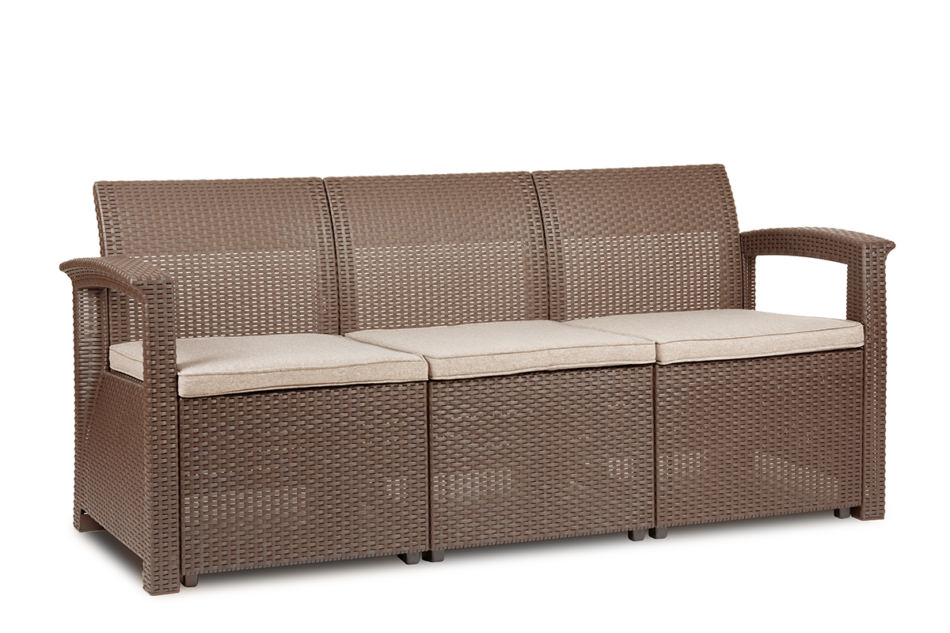 NEOMENS Zestaw mebli ogrodowych (3,1,1,st.) brązowy/beżowy - zdjęcie 7