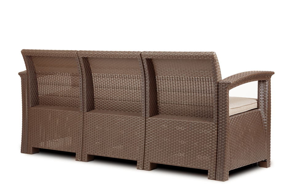 NEOMENS Zestaw mebli ogrodowych (3,1,1,st.) brązowy/beżowy - zdjęcie 8