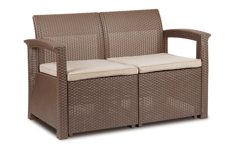 NEOMENS Zestaw mebli ogrodowych (2,1,1,st.) brązowy/beżowy - zdjęcie 3