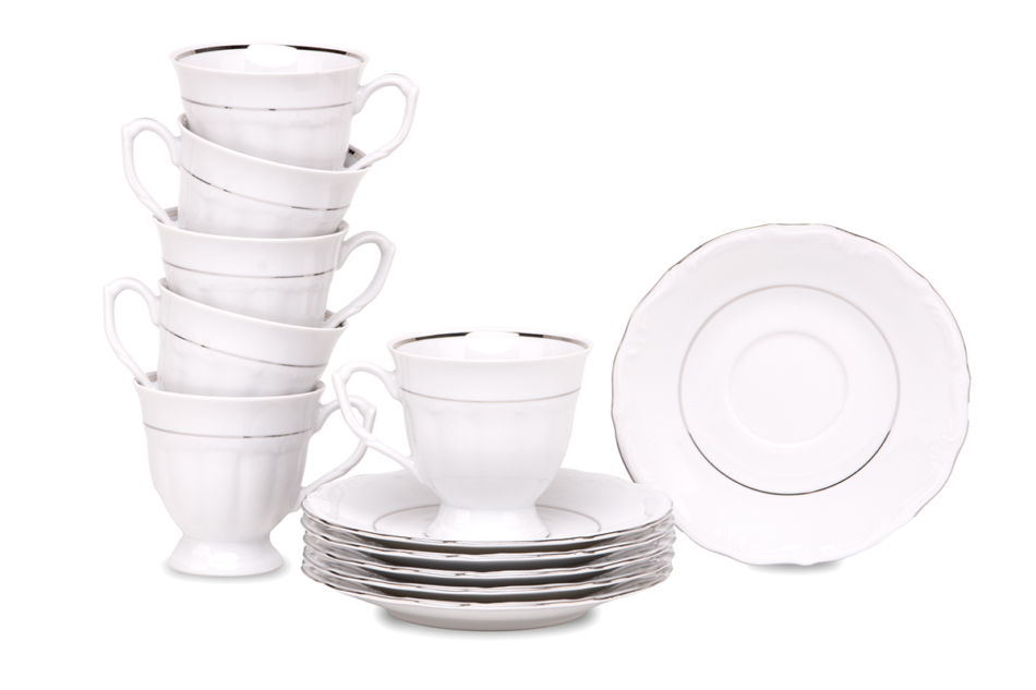 MARIA TERESA PLATYNA Zestaw kawowy 12szt. (6os.) Platyna - zdjęcie 2