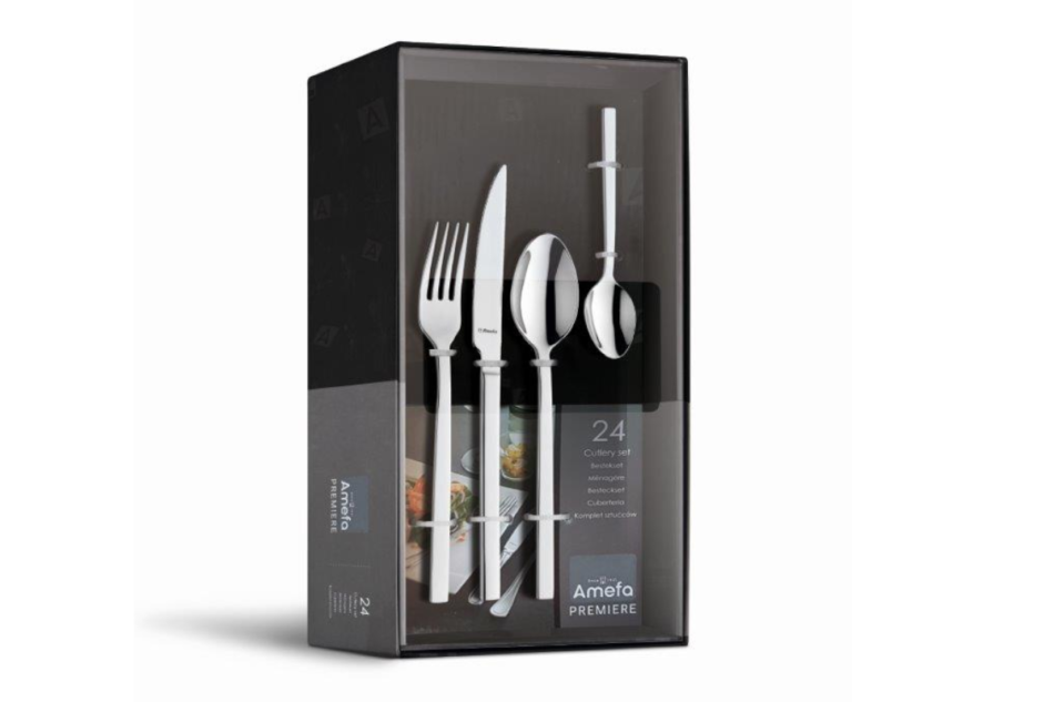 CUBE Komplet sztućców, 6 os. (24 el.) srebrny - zdjęcie 1