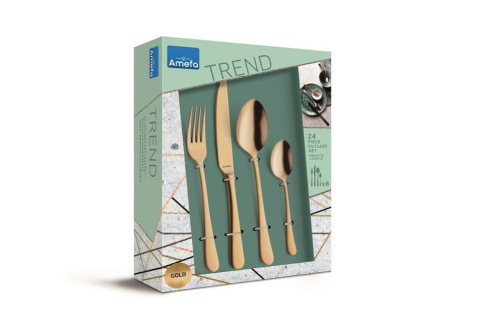 AUSTIN GOLD Komplet sztućców, 6 os. (24 el.) złoty - zdjęcie 1