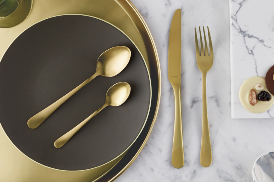 AUSTIN GOLD Komplet sztućców, 6 os. (24 el.) złoty - zdjęcie 2