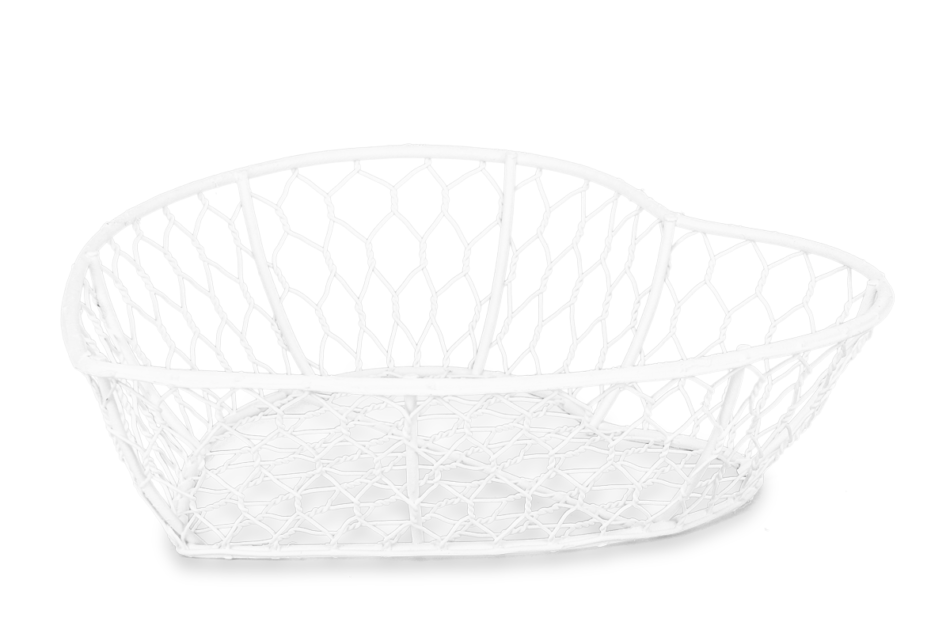 CORIGO Koszyk serce biały - zdjęcie 1