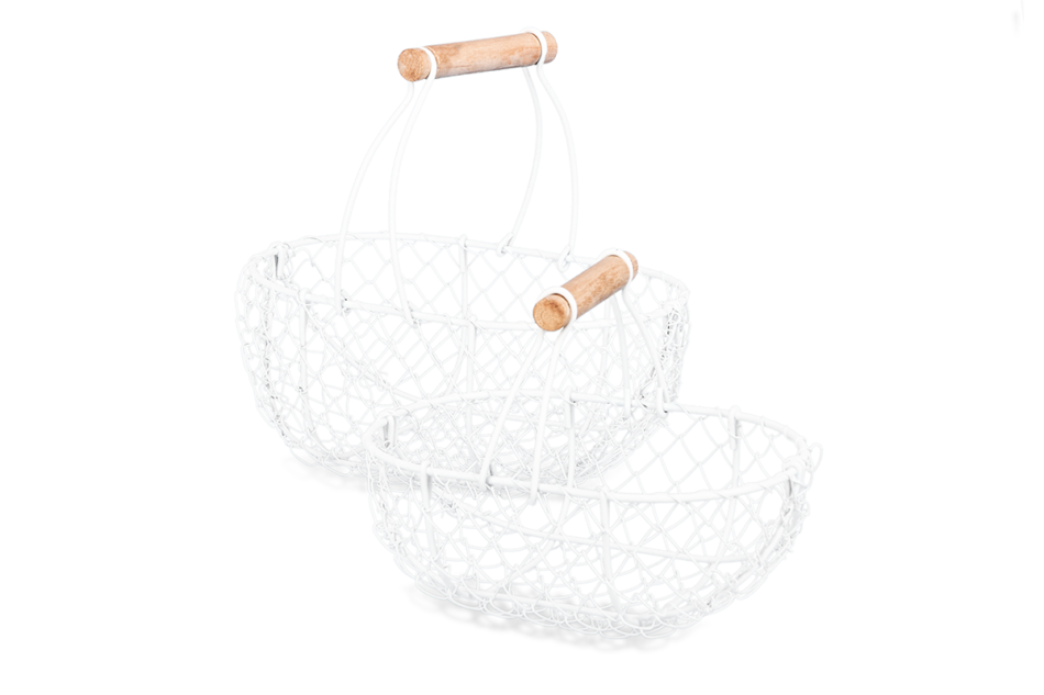 CORIGO Koszyk z rączką (2szt.) biały - zdjęcie 1