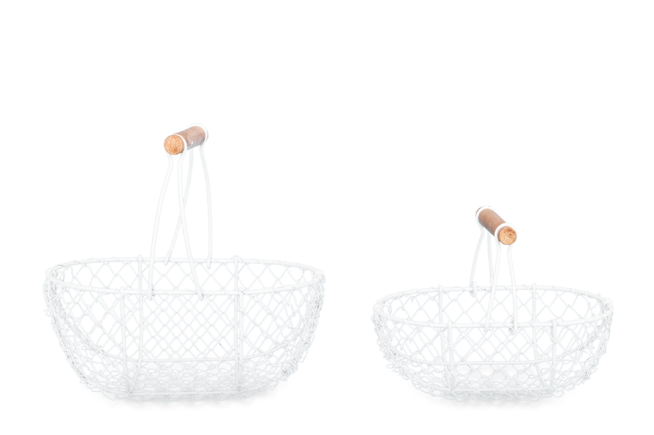 CORIGO Koszyk z rączką (2szt.) biały - zdjęcie 2