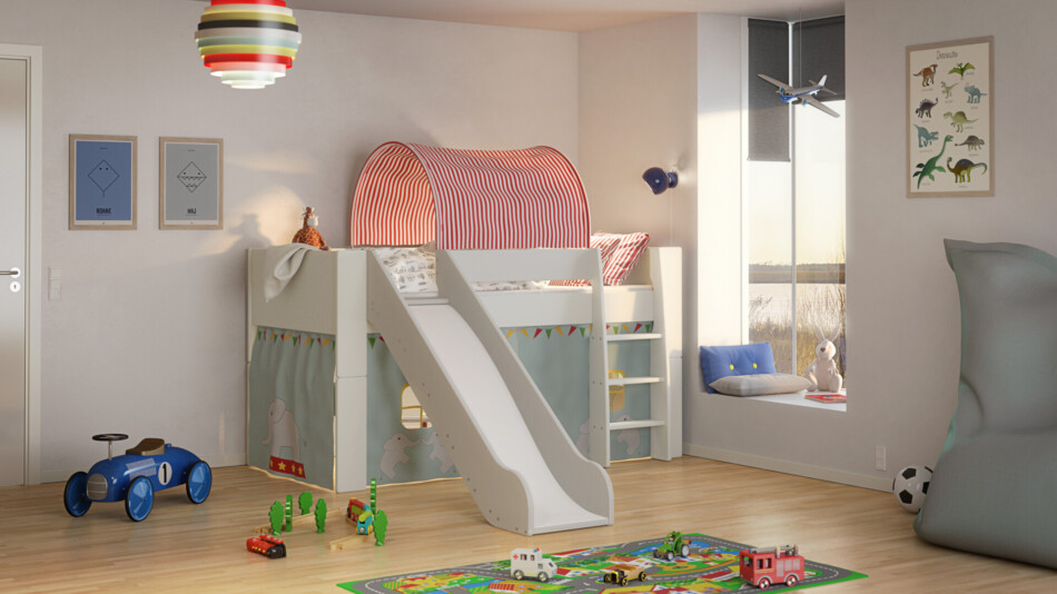 STEENS FOR KIDS Tunel do łóżka czerwony/biały - zdjęcie 8