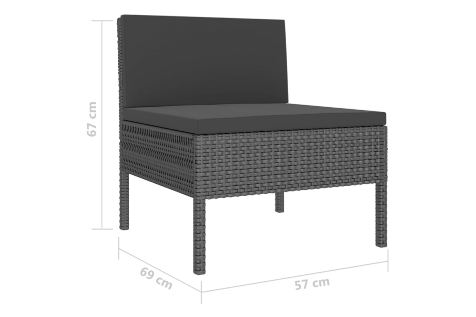 SILIUS Zestaw mebli ogrodowych czarny - zdjęcie 6