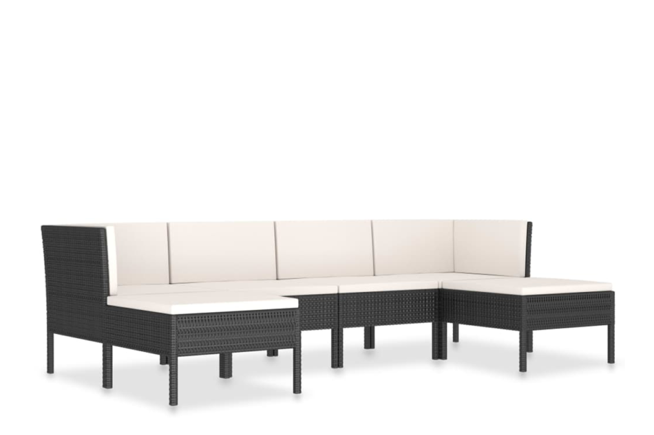 SILIUS Zestaw mebli ogrodowych czarny/kremowy - zdjęcie 0