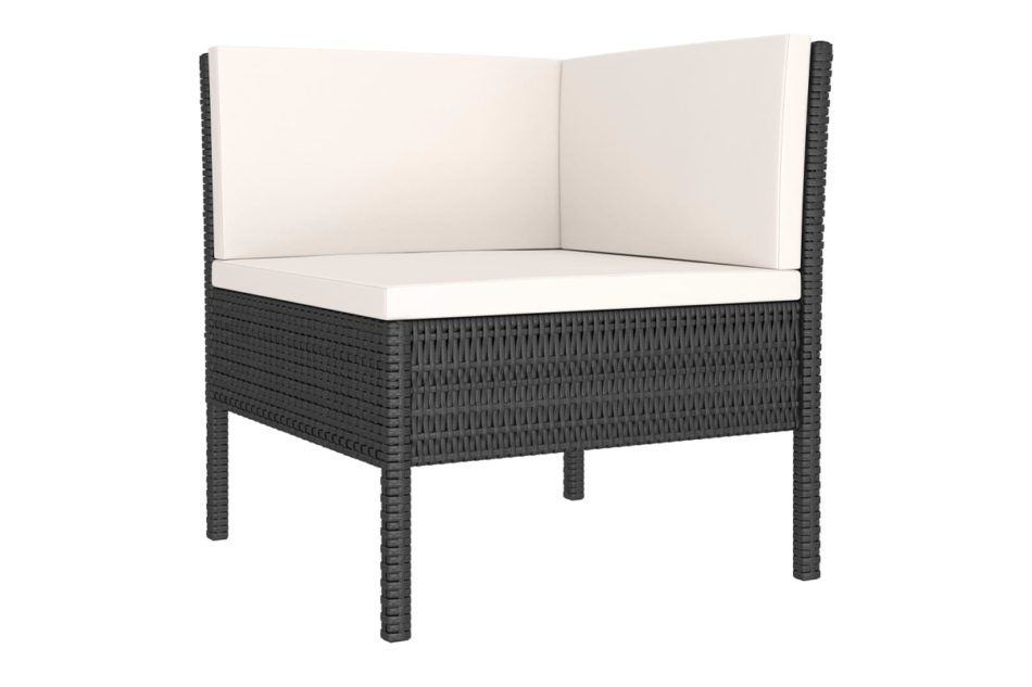 SILIUS Zestaw mebli ogrodowych czarny/kremowy - zdjęcie 2