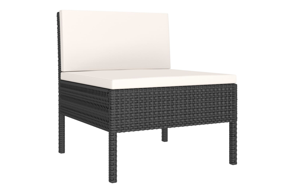 SILIUS Zestaw mebli ogrodowych czarny/kremowy - zdjęcie 3