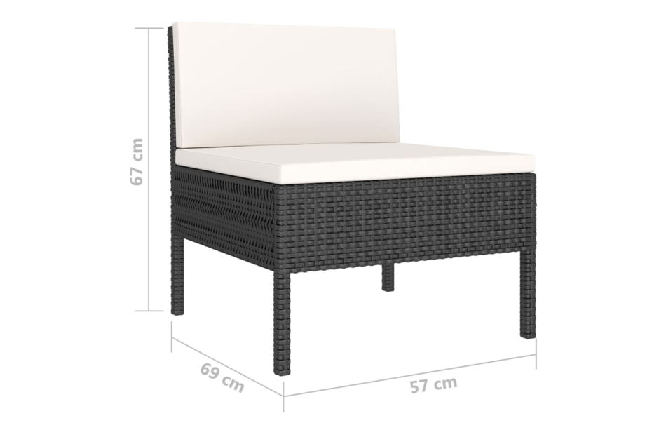 SILIUS Zestaw mebli ogrodowych czarny/kremowy - zdjęcie 5