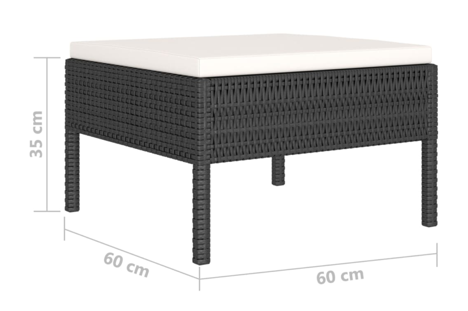 SILIUS Zestaw mebli ogrodowych czarny/kremowy - zdjęcie 6