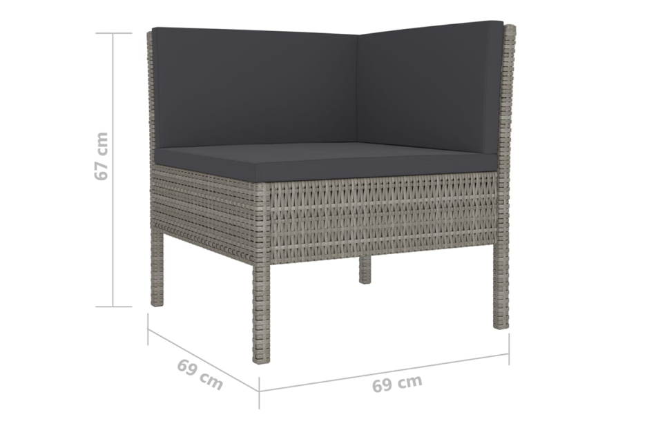 SILIUS Zestaw mebli ogrodowych szary/antracytowy - zdjęcie 4