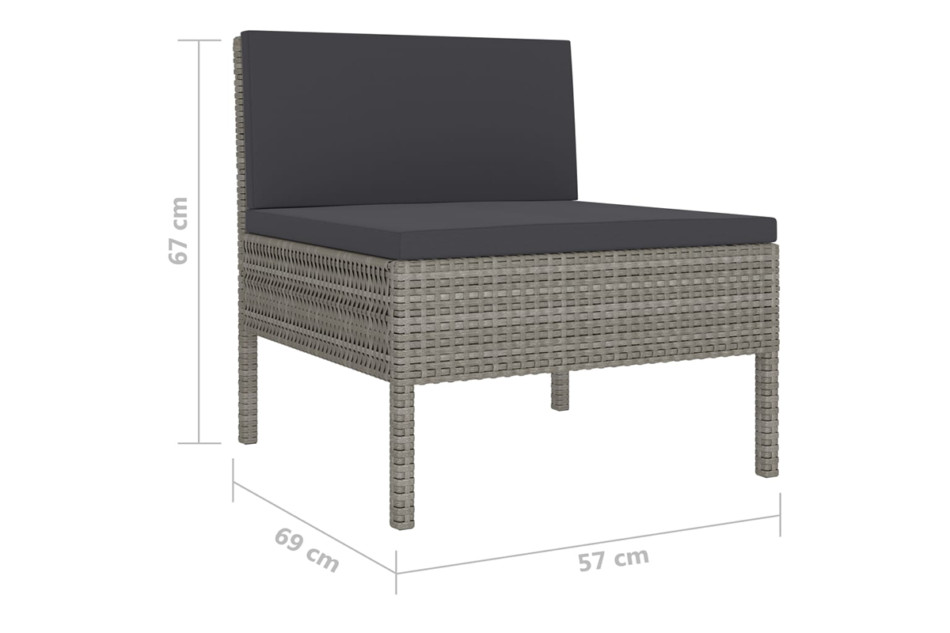 SILIUS Zestaw mebli ogrodowych szary/antracytowy - zdjęcie 5