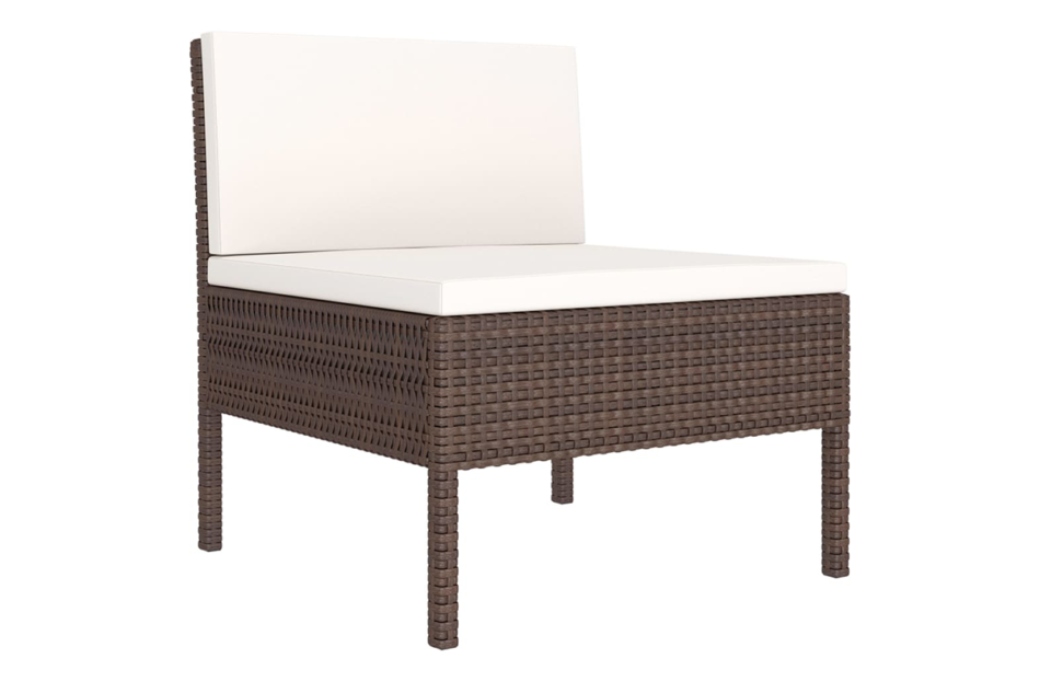 SILIUS Zestaw mebli ogrodowych brązowy/kremowy - zdjęcie 2