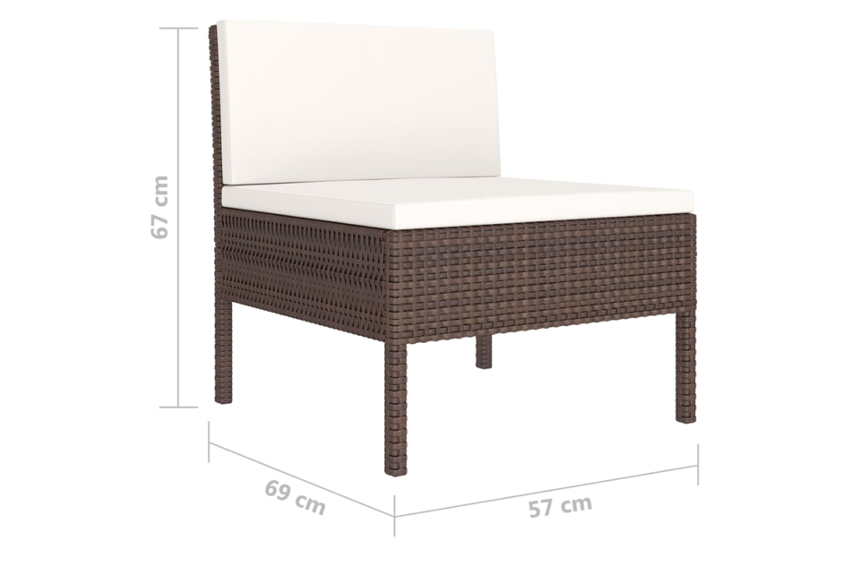 SILIUS Zestaw mebli ogrodowych brązowy/kremowy - zdjęcie 5