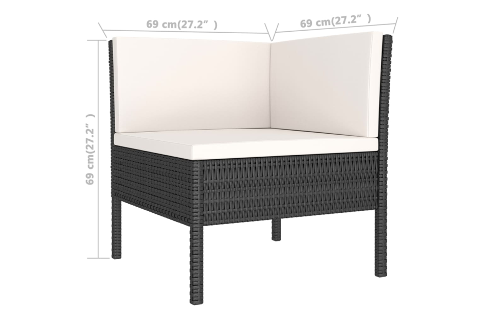 SILIUS Zestaw mebli ogrodowych czarny/kremowy - zdjęcie 4