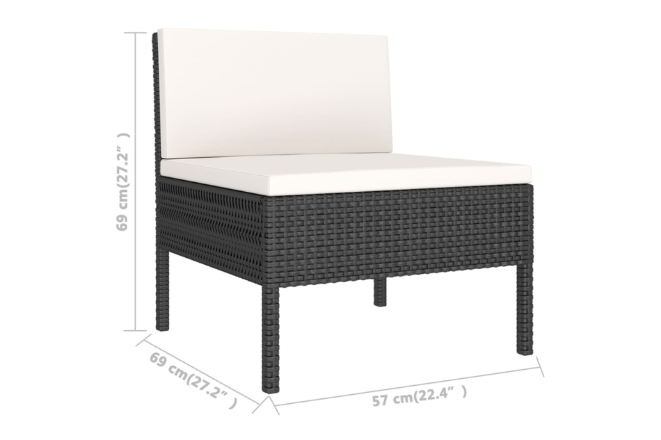 SILIUS Zestaw mebli ogrodowych czarny/kremowy - zdjęcie 5