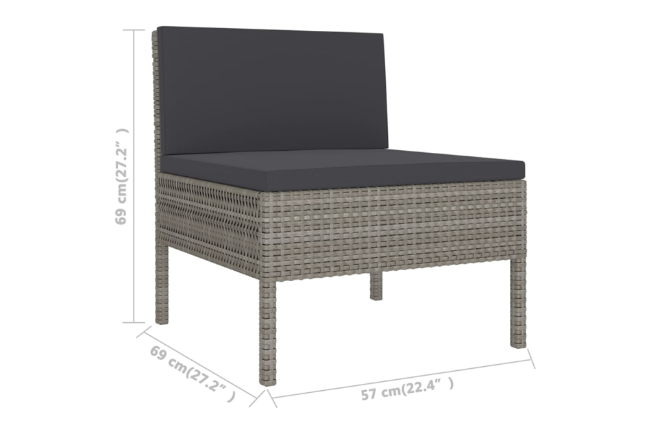 SILIUS Zestaw mebli ogrodowych szary/antracytowy - zdjęcie 5