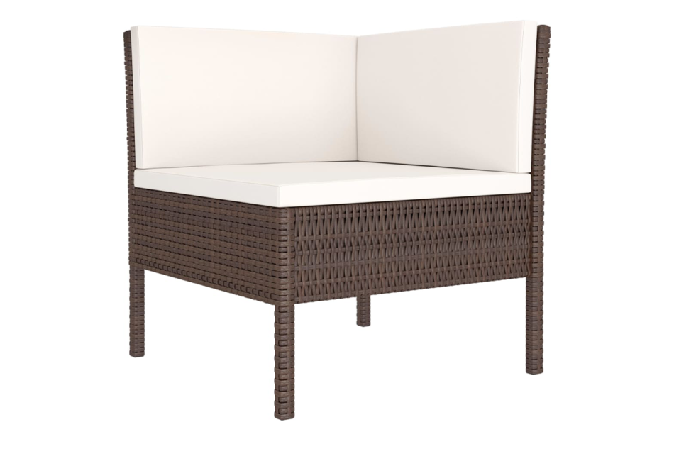 SILIUS Zestaw mebli ogrodowych brązowy/kremowy - zdjęcie 3