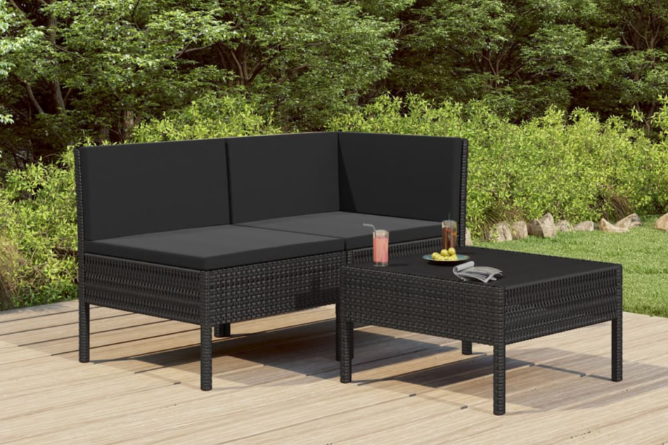 SILIUS Zestaw mebli ogrodowych czarny - zdjęcie 1