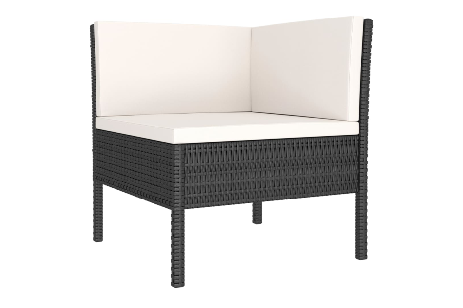 SILIUS Zestaw mebli ogrodowych czarny/kremowy - zdjęcie 2