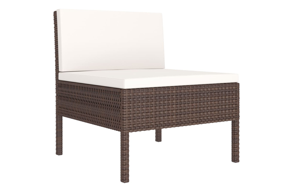 SILIUS Zestaw mebli ogrodowych brązowy/kremowy - zdjęcie 2