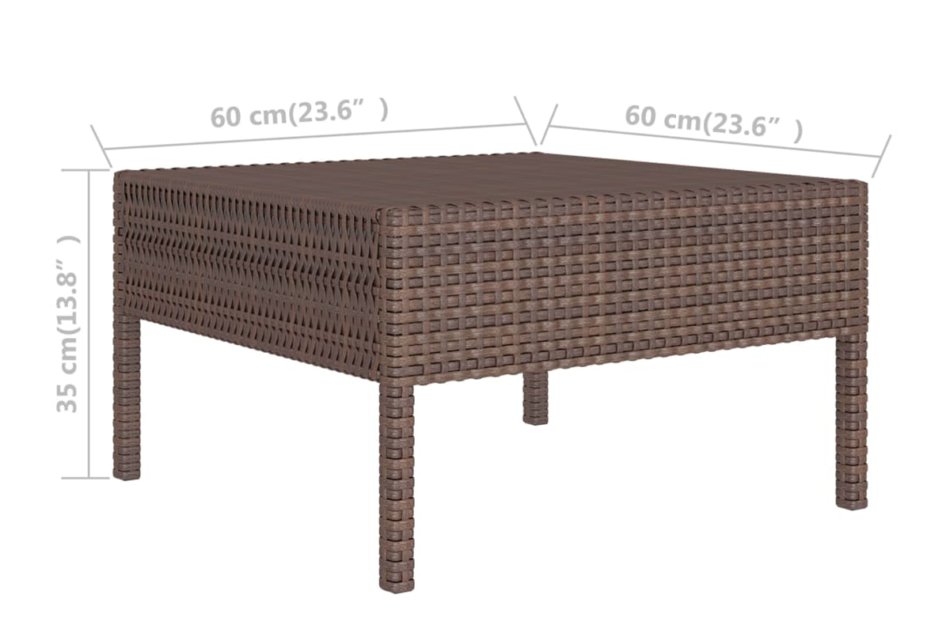 SILIUS Zestaw mebli ogrodowych brązowy/kremowy - zdjęcie 4