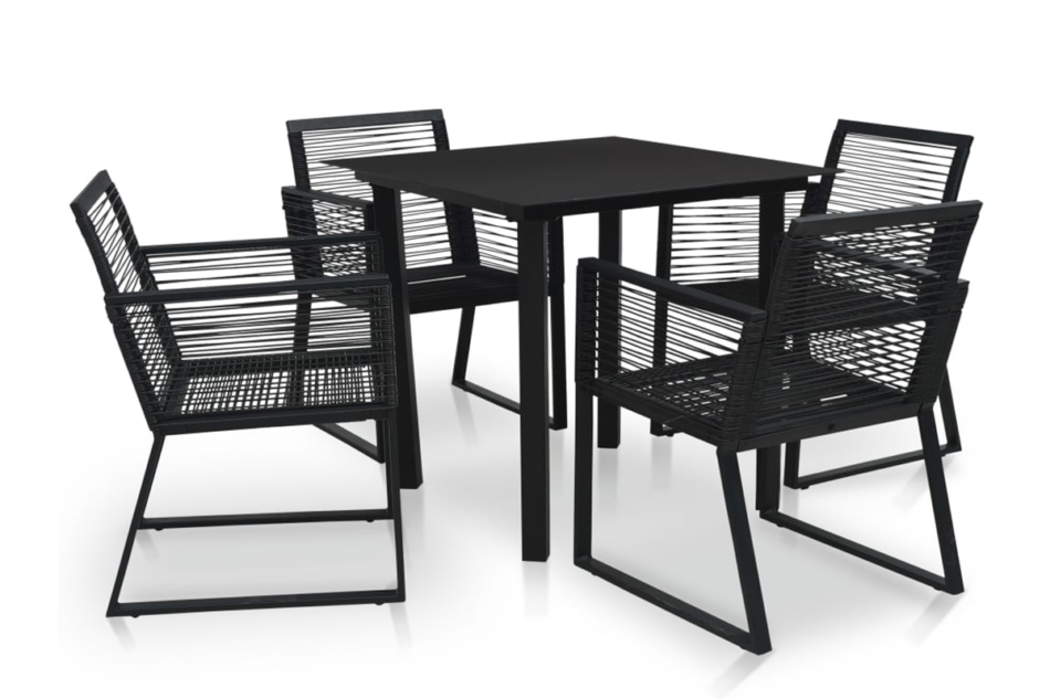 LECTO Zestaw mebli ogrodowych czarny - zdjęcie 0