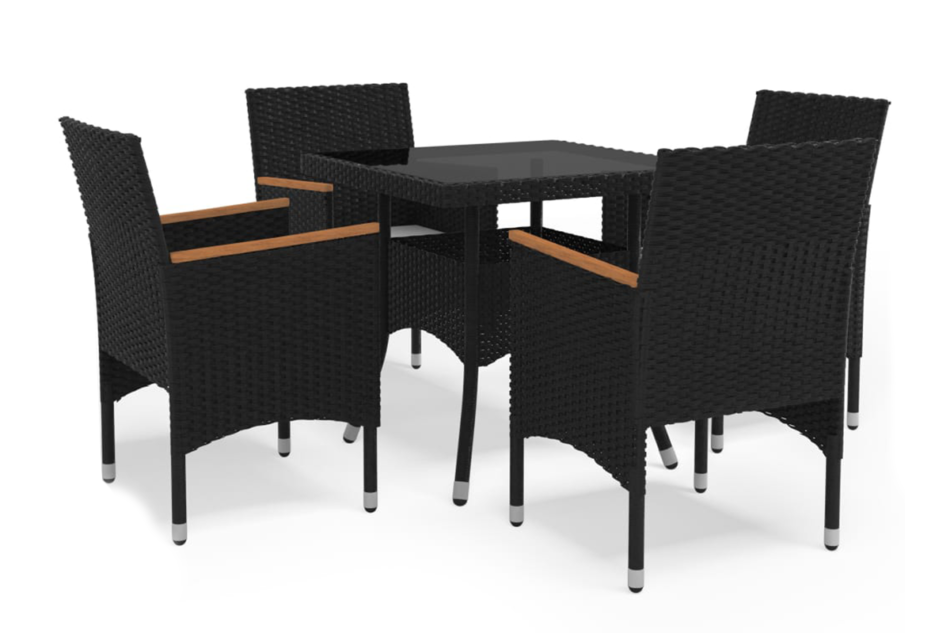 ALDROS Zestaw mebli ogrodowych czarny/kremowy/brązowy - zdjęcie 0