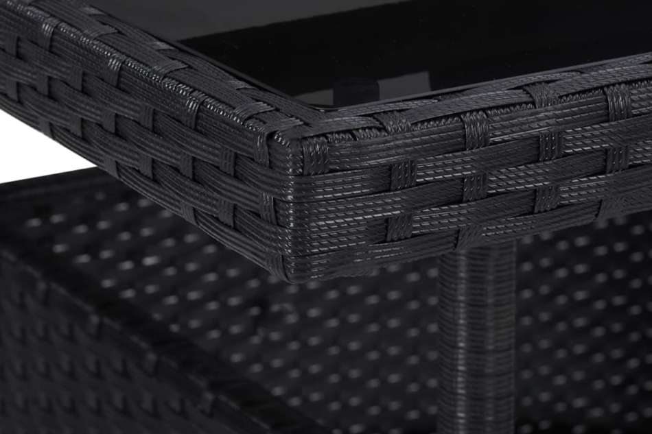 ALDROS Zestaw mebli ogrodowych czarny/kremowy/brązowy - zdjęcie 1