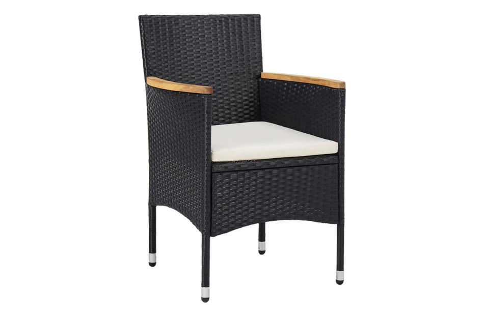 ALDROS Zestaw mebli ogrodowych czarny/kremowy/brązowy - zdjęcie 4