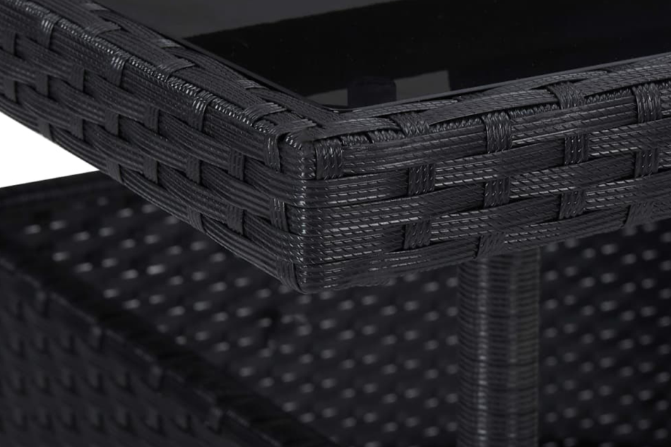 ALDROS Zestaw mebli ogrodowych czarny/brązowy/kremowy - zdjęcie 3