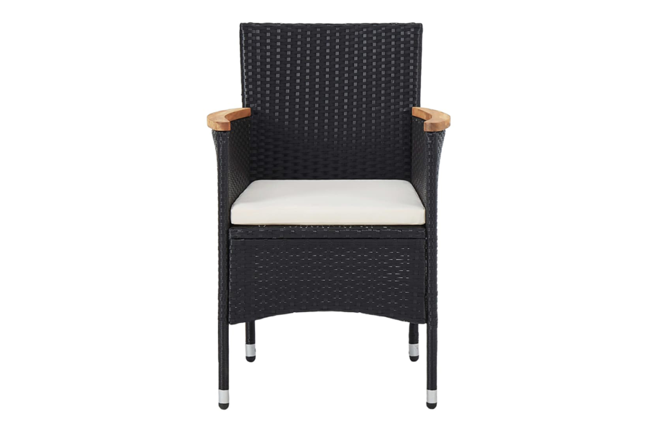 ALDROS Zestaw mebli ogrodowych czarny/brązowy/kremowy - zdjęcie 4