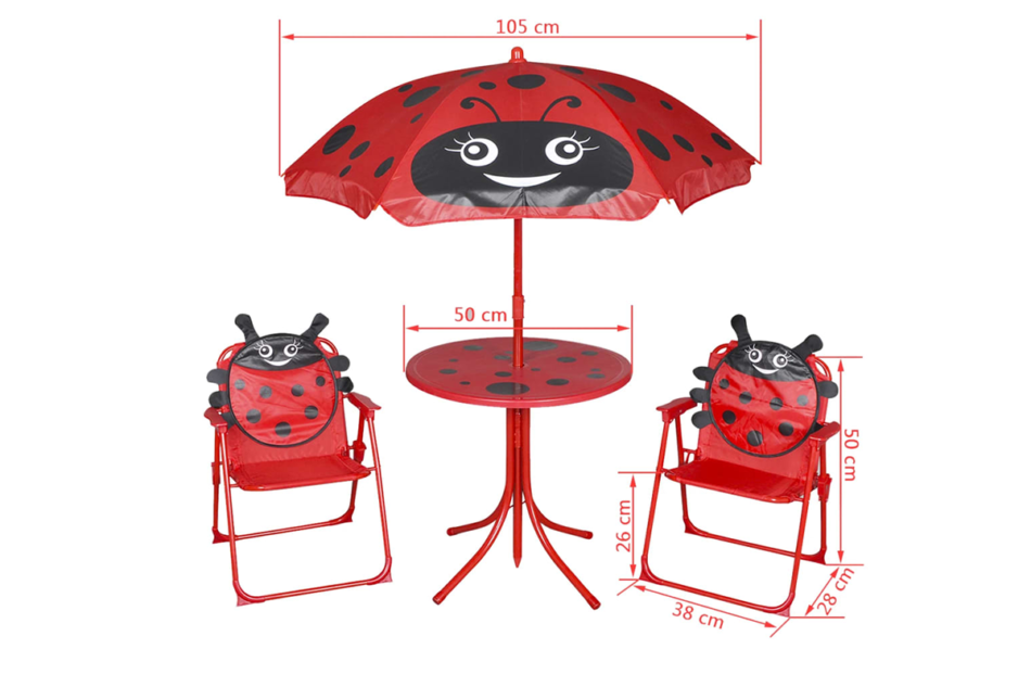 AKEBI Zestaw mebli ogrodowych czerwony - zdjęcie 4