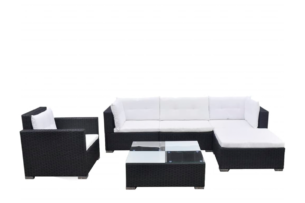 LANCEO, https://dev1-mda.konsimo.pl/kolekcja/lanceo/ Zestaw mebli ogrodowych czarny/kremowy - zdjęcie