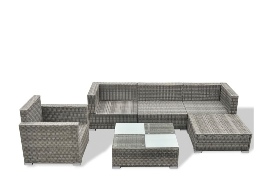 LANCEO Zestaw mebli ogrodowych szary/ciemny szary - zdjęcie 2