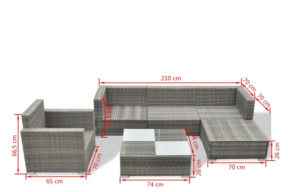 LANCEO Zestaw mebli ogrodowych szary/ciemny szary - zdjęcie 5